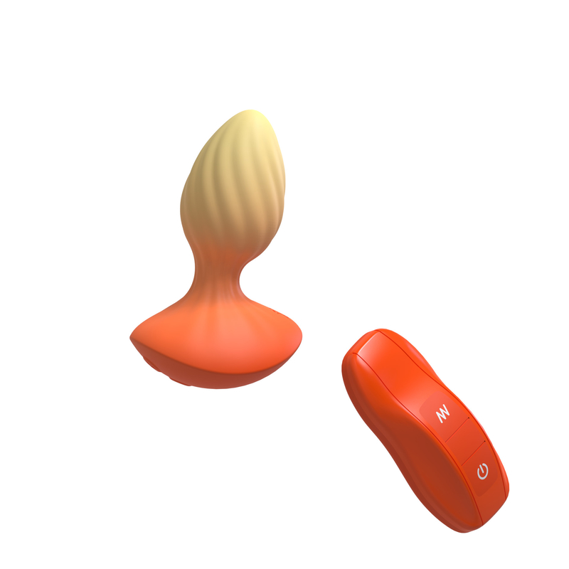 10 Patterns Rubber Fully-coated Double Vibration Ends Stimulator With Remote Control IPX7 DF1023